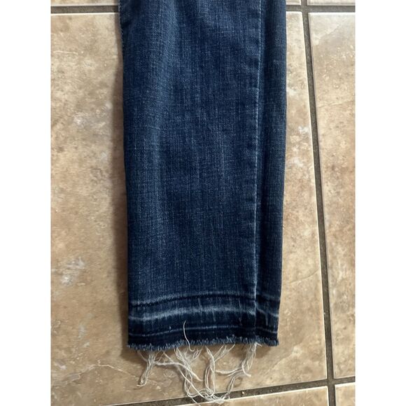 Levi Strauss 30 711 Skinny Ankle Distressed Jeans Pants Dark Blue - Picture 3 of 9